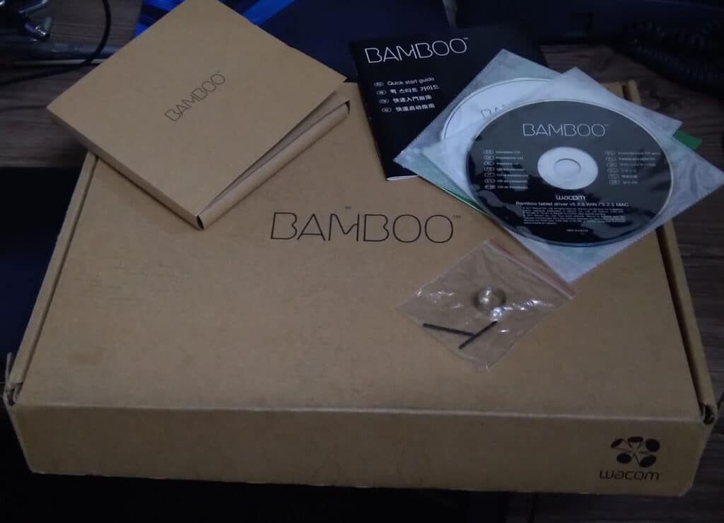 Photo of Wacom Bamboo CTH 470 box for a blog post on toolongdidntdraw.com